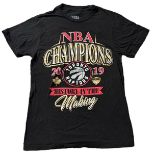 NBA Toronto Raptors Basketball Men’s Small 100% Cotton Black T-Shirt